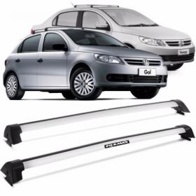 Rack de Teto Gol Voyage G5 09 a 12 Bagageiro Eqmax Wave Prata 4 Portas